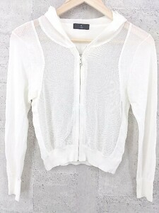 * INED Ined long sleeve Zip up Parker 9 white lady's 