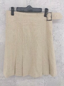 * UNTITLED Untitled knees under height pleated skirt 2 beige lady's 