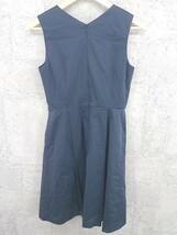 ◇ Demi-Luxe BEAMS デミルクス ビームス ノースリーブ 膝丈 ワンピース 36 ネイビー レディース_画像3