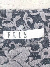 ◇ ELLE エル ペイズリー 長袖 ミニ ワンピース 40 グレー ネイビー レディース_画像4