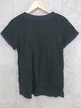 ◇ LAUTREAMONT ロートレアモン 刺繍 半袖 Tシャツ カットソー 38 ブラック レディース_画像3