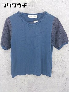 ◇ BEAUTY & YOUTH ビューティアンドユース UNITED ARROWS ニット 半袖 Tシャツ カットソー ブルー * 1002800190393