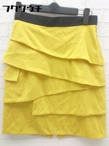 * INED Ined knees height tight skirt size 7 yellow group black lady's 