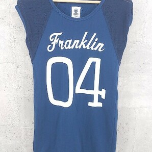 ◇ FRANKLIN&MARSHALL フランクリン＆マーシャル 半袖 膝丈 ワンピース XS ブルー ホワイト レディースの画像2