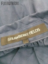 ◇ STRAWBERRY-FIELDS ウエストゴム フレンチスリーブ 膝下丈 シャツ ワンピース ネイビー レディース_画像4
