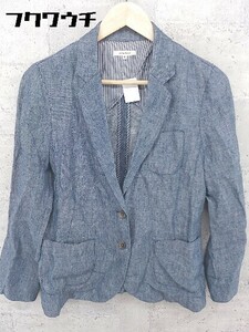 ◇ Simplicite シンプリシテェ リネン100% 長袖 ジャケット サイズ40 ネイビー レディース