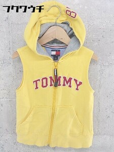 ◇ TOMMY HILFIGER トミーヒルフィガー キッズ 子供服 ノースリーブ ジップアップ パーカー サイズ5 イエロー系 レディース