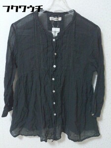 * Ray BEAMS Ray Beams 7 minute sleeve no color shirt cut and sewn black lady's 