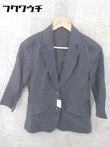 ◇ Spick&Span スピック＆スパン リネン100%　シングル 2B 長袖 ジャケット 38 グレー * 1002798589254_画像2