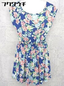 * Freesia BY FREE'S MART floral print French sleeve Mini One-piece size M blue group lady's 