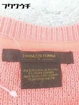 ◇ TORRAZZO DONNA トラッゾドンナ コットン　ビジュー 半袖 ニット セーター サーモンピンク系 レディース_画像4