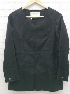 ◇ Spick&Span スピック＆スパン 長袖 ジャケット リネン混 38 ブラック レディース