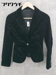 ◇ UNTITLED アンタイトル シングル 1B ベロア 長袖 テーラード ジャケット サイズ1 ブラック レディース