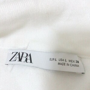 ◇ ZARA ザラ ニット 半袖 膝丈 ワンピース EUR L USA L MEX 30サイズ ホワイト レディースの画像6