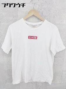 ◇ CONVERSE コンバース ロゴ 半袖 Tシャツ カットソー サイズL ホワイト レディース