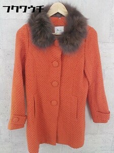 * &by P&D &bai Pinky & Diane fox fur fur attaching coat 38 orange Brown * 1002799360821