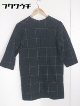 ◇　◎ zara basic ザラ ベーシック タグ付　格子柄 長袖 ミニ ワンピース EUR S USA S MEX 26 ネイビー レディース_画像3