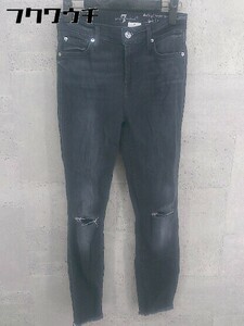 ◇ 7 Для всех человечества обработка повреждений отключить джинсы джинсовые штаны Размер 24 Черных Дам