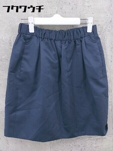 ◇ Drawer ドゥロワー シルク混 ミニ スカート サイズ38 ネイビー レディース