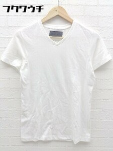 ◇ wjk ダブルジェイケイ 半袖 Vネック Tシャツ カットソー S ホワイト * 1002800209064