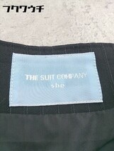 ◇ THE SUIT COMPANY サイドジップ ストライプ 膝丈 フレア スカート サイズ38 ブラック ホワイト レディース_画像4