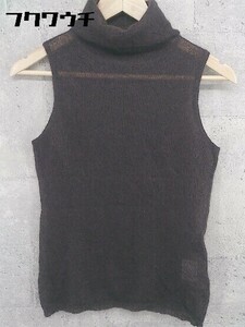 * UNTITLED Untitled moheya. no sleeve knitted sweater 9 size Brown lady's 