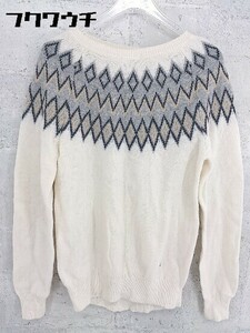 ◇ arnold palmer アーノルドパーマー ウール混 長袖 セーター サイズ3 アイボリー グレー系 レディース