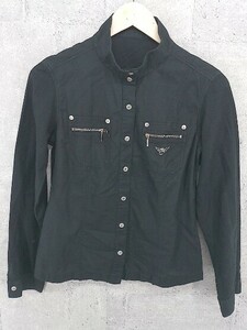◇ CASTELBAJAC カステルバジャック 切替 長袖 シャツ ジャケット サイズ1 ブラック レディース