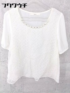 * ef-de ef-de race pearl short sleeves blouse cut and sewn 9 eggshell white * 1002799199070