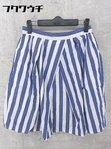 ◇ Spick & Span スピック＆スパン ストライプ ミニ ギャザー スカート サイズ36 ホワイト ブルー レディース