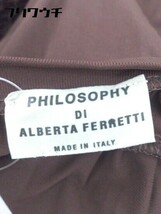 ◇ PHILOSOPHY DI ALBERTA FERRETTI イタリア製 スパンコール 長袖 膝丈 ワンピース ブラウン レディース_画像4