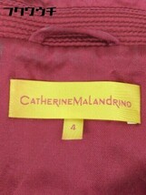 ◇ ◎ Catherine Malandrino ウエストリボン付 シルク混 長袖 トレンチ コート サイズ4 レッド系 レディース_画像4