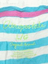 ◇ AEROPOSTALE エアロポステール ボーダー 半袖 Tシャツ カットソー L/G ホワイト ブルー レディース_画像4