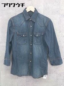 * nano universe Nano Universe . minute sleeve Denim shirt size M indigo lady's 