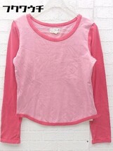 ◇ agnes b. アニエスベー 長袖 Tシャツ カットソー サイズ2 ピンク レッド レディース_画像2