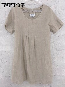 * Le minor Le Minor short sleeves knees height One-piece size 38 beige lady's 