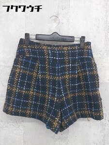 * Khaju car juSHIPS Ships tweed short pants size 27 navy multi lady's 