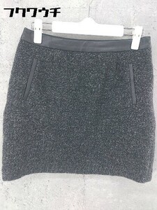 * UNTITLED Untitled knitted fake leather switch Mini trapezoid skirt size 1 black gray lady's 