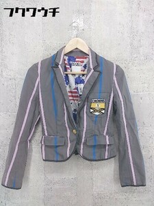 ◇ RODEO CROWNS ロデオクラウンズ ショート丈 テーラード ジャケット サイズS グレー ピンク ブルー レディース