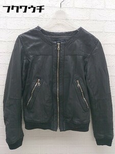 * MACPHEE McAfee TOMORROWLAND sheep leather sheepskin long sleeve leather jacket size 38 black lady's 