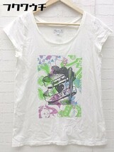 ◇ agnes b アニエスベー プリント 半袖 Tシャツ カットソー サイズ2 ホワイト レディース_画像1