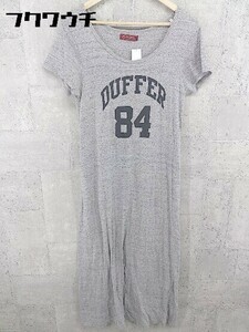 ◇ DUFFER ダファー 半袖 ロング ワンピース サイズF グレー レディース