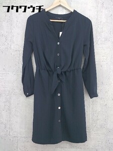 * SHIPS Ships long sleeve knees height One-piece size M navy lady's 