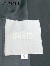 ◇ INED イネド サイドジップ 膝丈 シングル スカート スーツ サイズ2 ブラック レディース_画像5