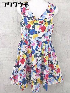 * Chesty Chesty floral print no sleeve knees height One-piece size 0 white multi lady's 