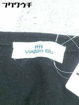 ◇ Viaggio Blu ビアッジョブルー ウール ニット 総柄 長袖 膝丈 ワンピース サイズ2 ブラック マルチ レディース_画像4