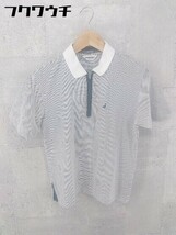 ◇ BLACK & white 半袖 ハーフジップ Tシャツ カットソー グレー系 レディース_画像2