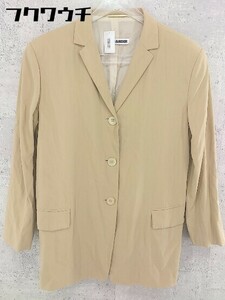 ◇ JIL SANDER ジルサンダー シルク混 3B シングル 長袖 テーラード ジャケット サイズ34 ベージュ系 レディース