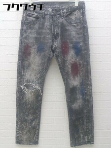 ◇ DENIM & SUPPLY Ralph Lauren ダメージ ペイント ジーンズ デニム パンツ サイズ29/30 165/74A グレー系 レディース