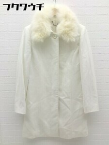 # J&R J&R Anne gola. fox fur long sleeve coat size M eggshell white lady's 